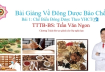 Bài Giảng Về Đông Dược Bào Chế  Bài 1: Chế Biến Đông Dược Theo YHCT P2- TTTB - Bác Sĩ Trần Văn Ngon